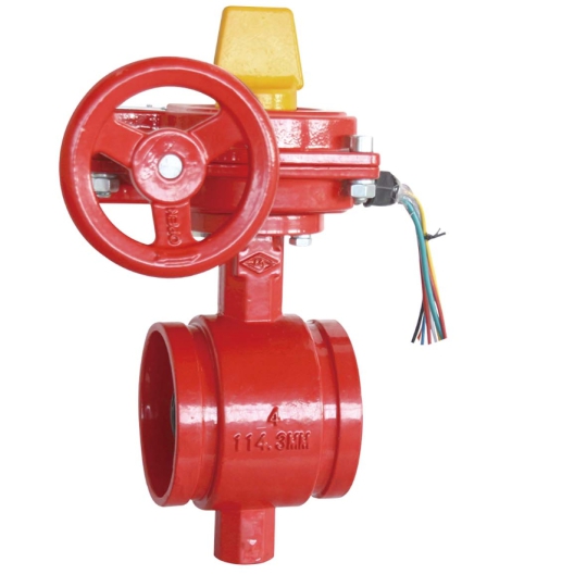 BS ULFM Grooved Resilient Butterfly Valve Gear Operated, with Tamper Switch (XD381X)