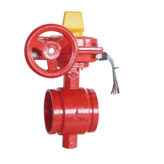 BS ULFM Grooved Resilient Butterfly Valve Gear Operated, with Tamper Switch (XD381X)